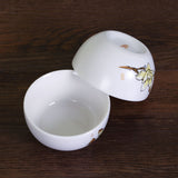 2Pcs 50ml GongFu Tea Porcelain Ceramic JingDe Chinese Michelia Alba White teacup tea Cup