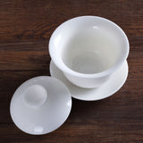 100ml Total 4pcs Chinese Porcelain White Jade Gaiwan Pitcher Chahai teacup cup tea set