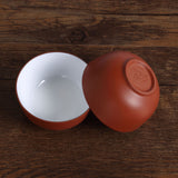 2Pcs 40ml Chinese Yixing Zisha Red Glazed clay Teacup Gongfu tea Bowl-cup cup - Red Glazed