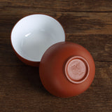 2Pcs 40ml Chinese Yixing Zisha Red Glazed clay Teacup Gongfu tea Bowl-cup cup - Red Glazed