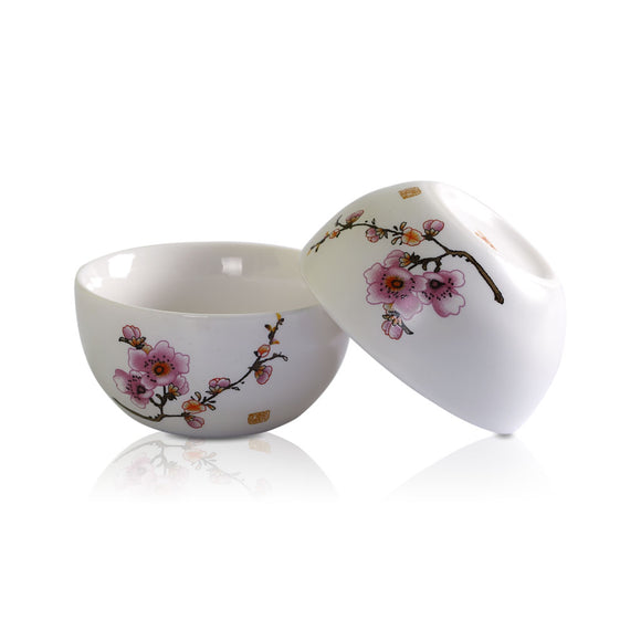 2Pcs 50ml GongFu Tea Porcelain Ceramic JingDe Chinese Flower White teacup tea Cup