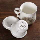 Poeny Ceramic Chinese Porcelain Tea Mug Cup with lid Infuser Filter 300ml #14