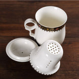 Poeny Ceramic Chinese Porcelain Tea Mug Cup with lid Infuser Filter 300ml #16