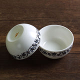 2Pcs 50ml GongFu Tea Porcelain Ceramic JingDe Chinese Flower border White teacup tea Cup