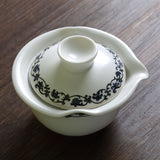120ml GongFu Tea Porcelain Ceramic Chinese Flower border Hand Grabbed Gaiwan teacup teapot