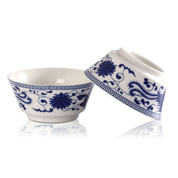 2Pcs 30ml Chinese Gongfu Tea Porcelain Blue Phoenix Teacup Cups