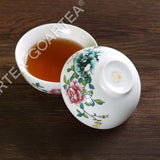 3Pcs Porcelain Chinese Gaiwan teacup Cup GongFu Tea Set 120ml - Hand Paint Peony