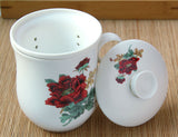Poeny Ceramic Chinese Porcelain Tea Mug Cup with lid Infuser Filter 300ml #07