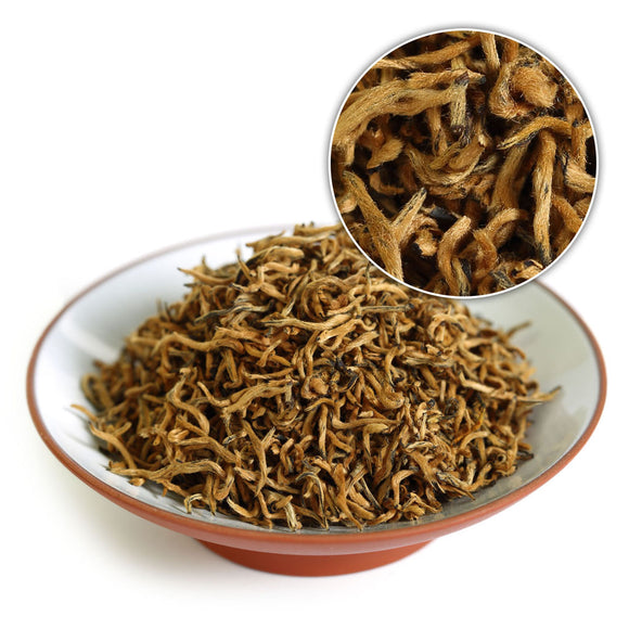 GOARTEA Nonpareil Supreme Fujian Jinjunmei Eyebrow Chinese Loose Leaf Black Tea - Golden Buds