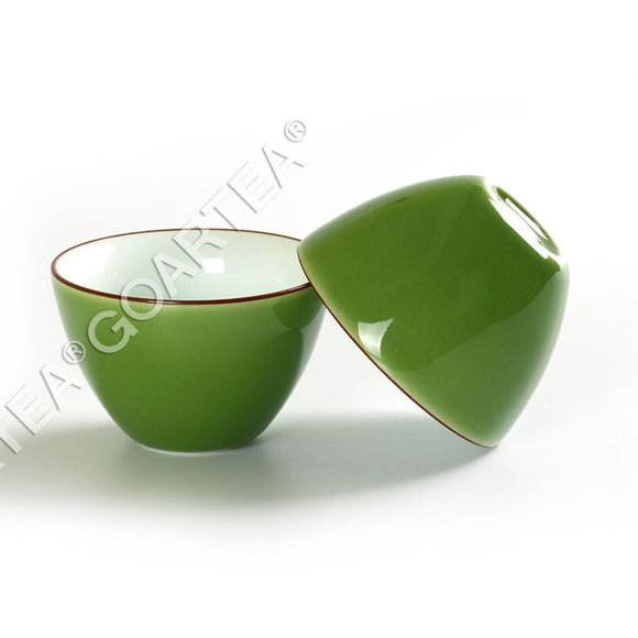 2Pcs 62ml Gongfu Tea Porcelain Ceramic Jingde Chinese Teacups Cup - Green Color