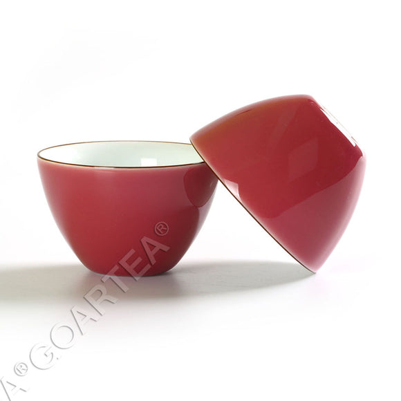 2Pcs 62ml Gongfu Tea Porcelain Ceramic Jingde Chinese Teacups Cup - Pink Color