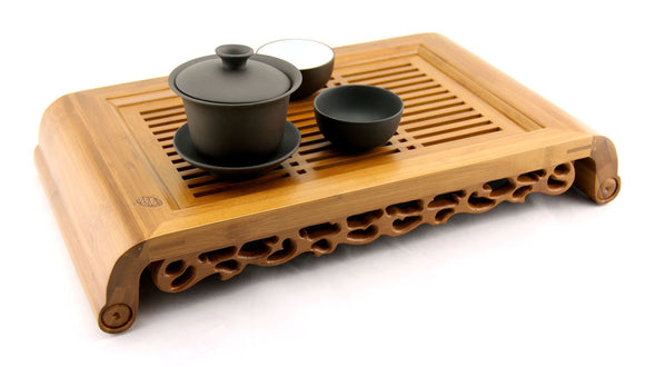 40*22cm Tasteful Elegant Bamboo Chinese Gongfu Tea Table Serving tray & tank L02