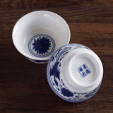 90ml Total 4pcs Chinese Porcelain Blue Phoenix Gaiwan Pitcher Chahai Teacups Tea Set